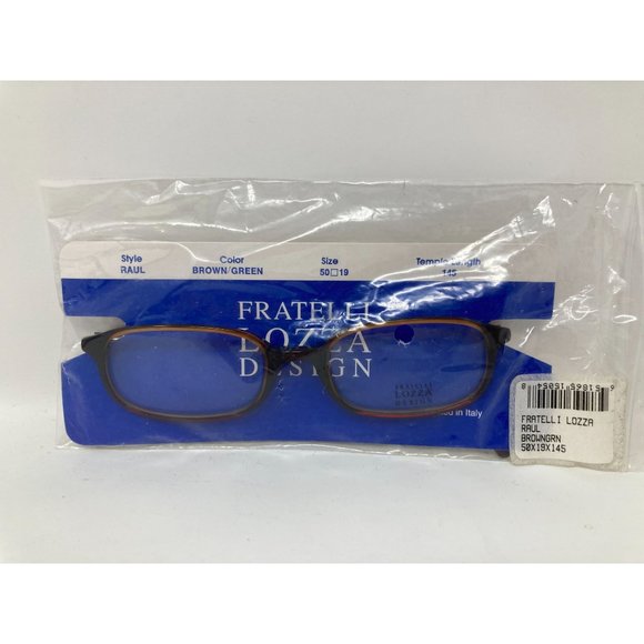NEW Fratelli Lozza Eyeglasses ~ Raul Brown/Green 50 x 19 x 45 ~ Italy - Picture 1 of 6